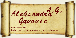 Aleksandra Gavović vizit kartica